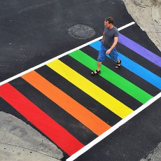 Rainbow sidewalk